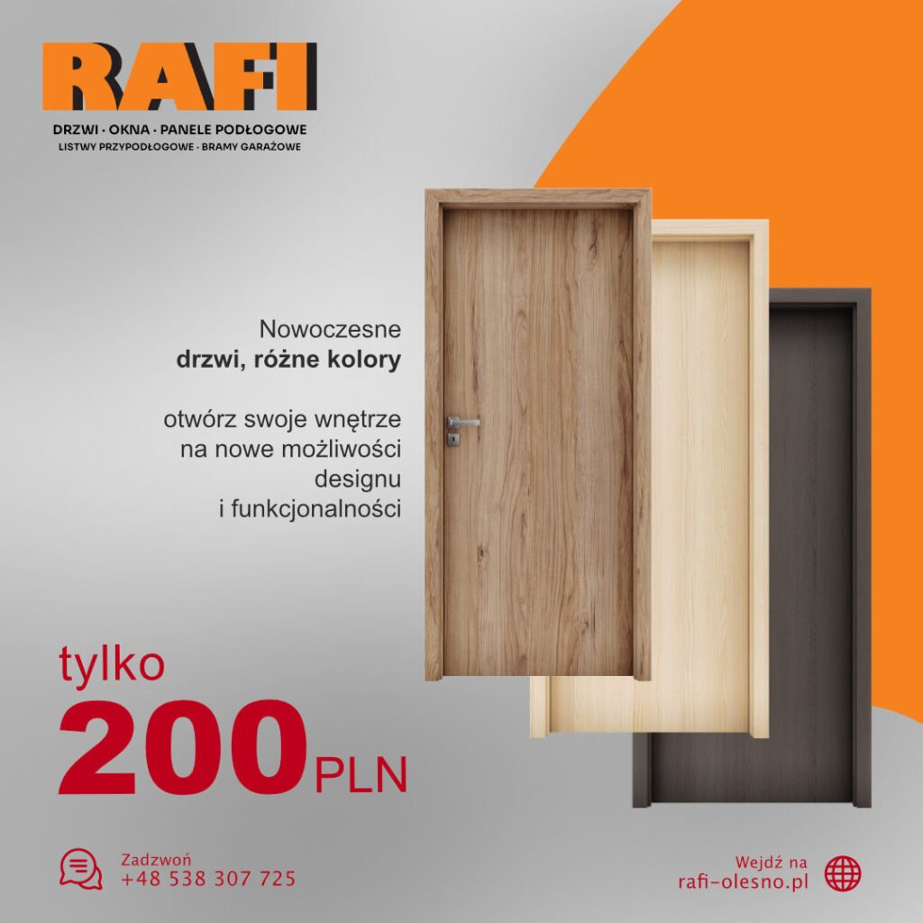 Nowoczesne drzwi wewnętrzne kupisz online, odbierzesz w Lublińcu