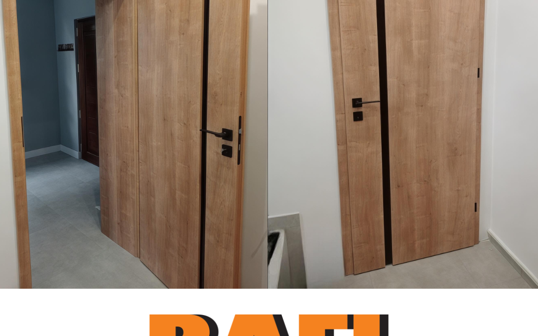 Montaż drzwi w Rusinowicach, k. Lublińca